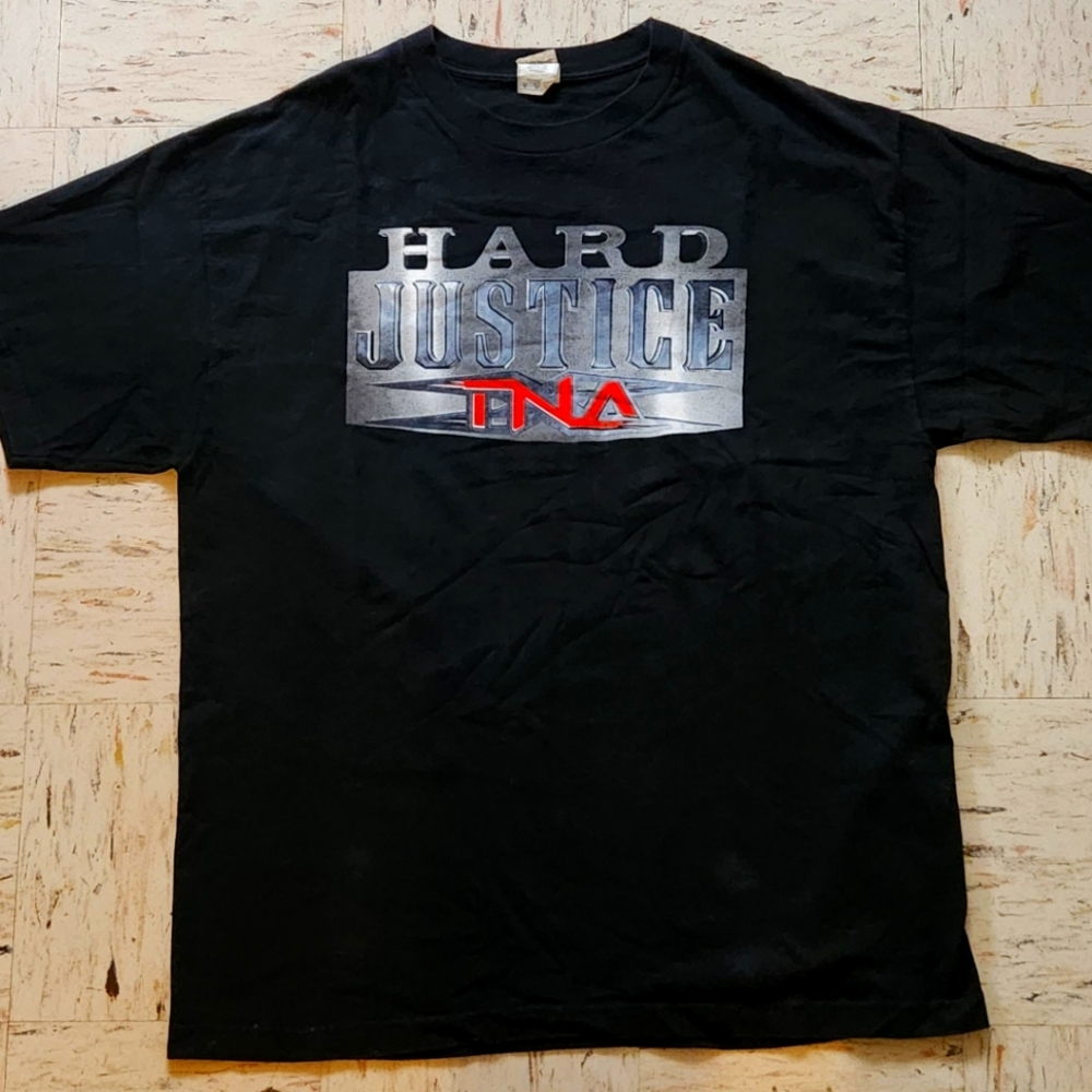 TNA Hard Justice 2008 Black Cotton XL T-shirt Impact Wrestling